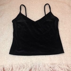 Black velvet tank top